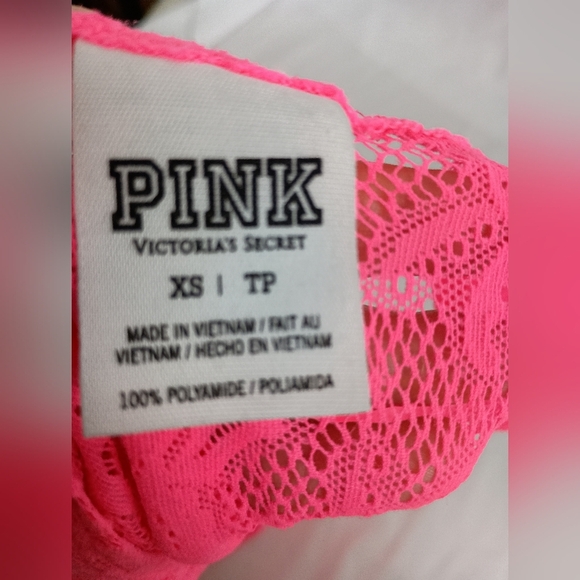 2/$30 Women's Cropped PINK Victoria Secret Barbiecore Lace Tank Top (#69) - Picture 2 of 7
